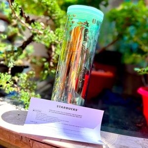 Rare 16oz Starbucks Mermaid Silver Siren Tall Tumbler Cup W Lid NEVER USED